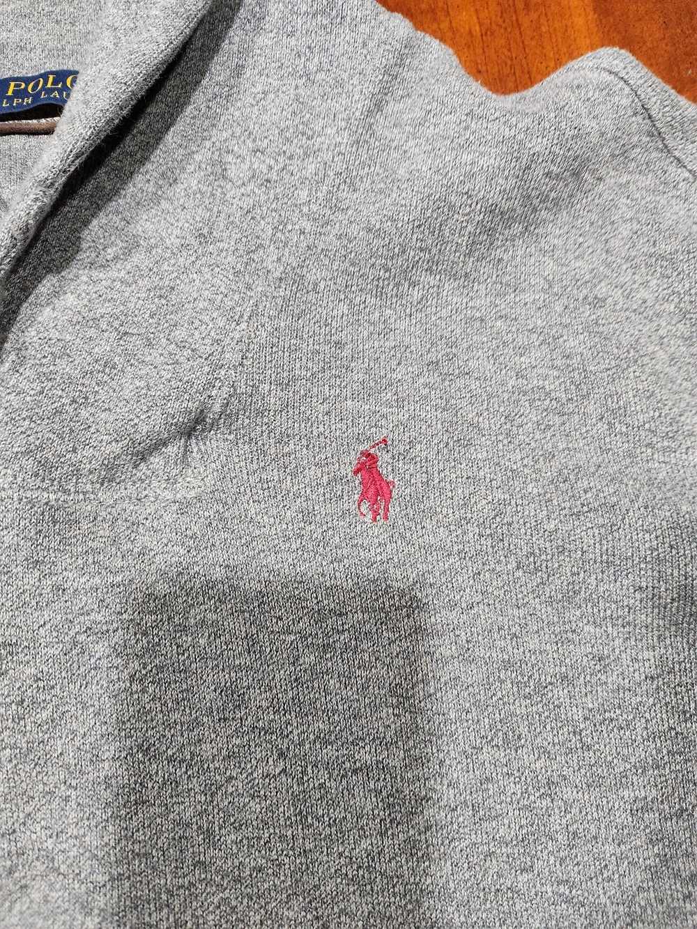 Ralph Lauren Heather Gray Shawl-Collar Button Pullover Men Small - Picture 5 of 6